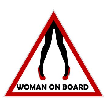 Woman on board driving sign