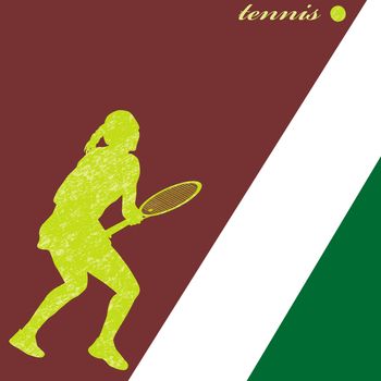 Silhouette of a tennis player poster