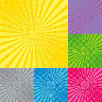 Retro radial background with sunburst