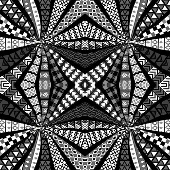 Ethnic motifs kaleidoscope pattern, patchwork style