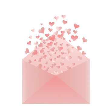 Pink envelope with pink hearts