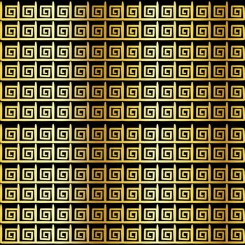 Golden geometric ethnic symbol seamless pattern