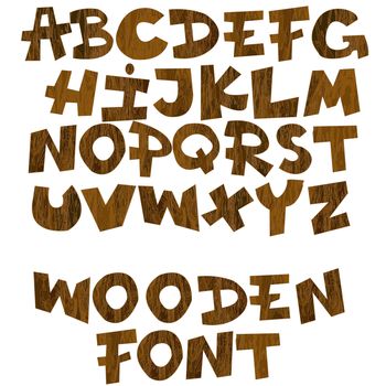 Set of comic wooden Alphabet letters