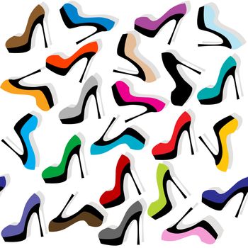 Seamless background with high heels shoes