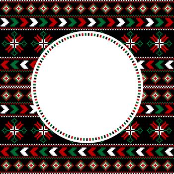 Ethnic motifs pattern with round frame for your text
