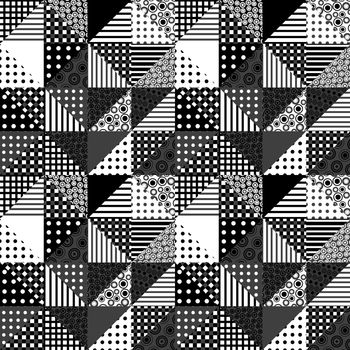 Black and white patchwork design