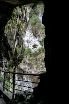 The view of Taroko national park mountain cave (Taroko gorge scenic area) in Taiwan.