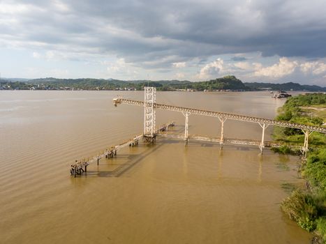 Coal Mining and Shipping port aerial view