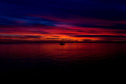 Beautiful sunset on the tropical beach with sky and clouds for travel in holiday relax time