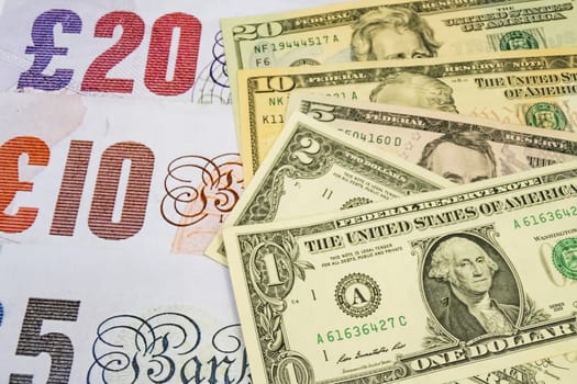 close up US dollar banknotes on background.