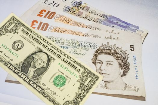 close up US dollar banknotes on background.
