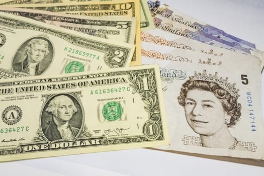 close up US dollar banknotes on background.