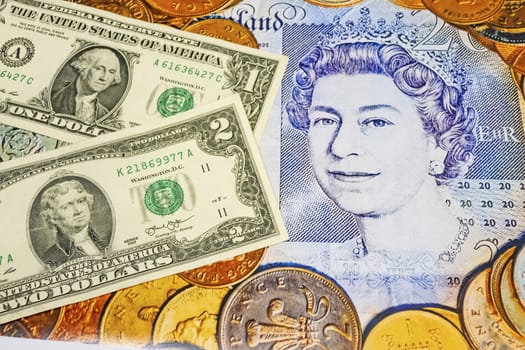 close up US dollar banknotes on background.