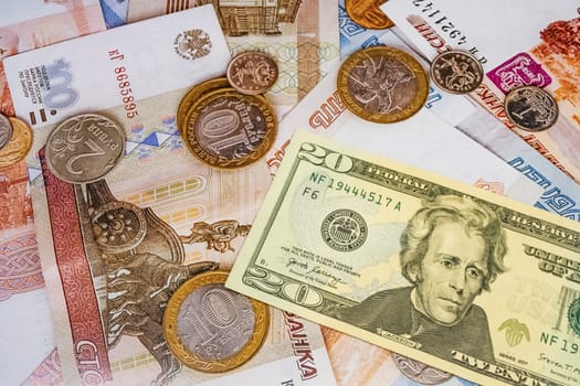 close up US dollar banknotes on background.