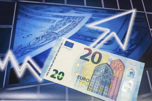 close up euro banknotes on background