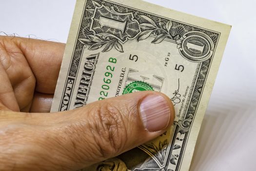 close up US dollar banknotes on background.