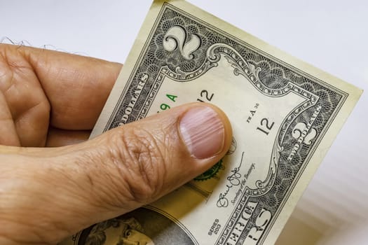 close up US dollar banknotes on background.
