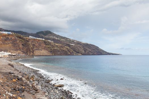The coastline on the Spanish island of La Palma as viewed from the city of Santa Cruz.