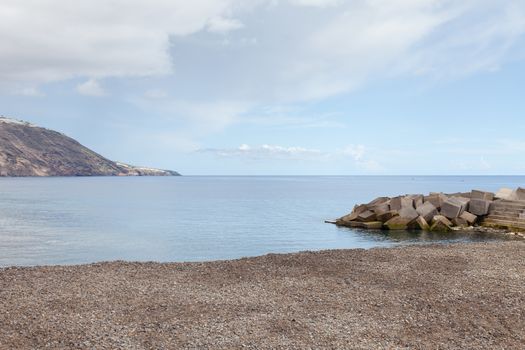 The coastline on the Spanish island of La Palma as viewed from the city of Santa Cruz.