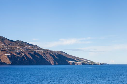 The view from Santa Cruz towards the headland on the Spanish island of La Palma.