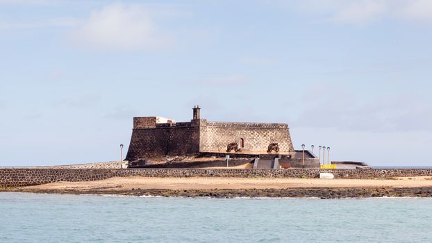 Castillo de San Gabriel is a 16th century fort in the Spanish port city of Arrecife.  The fort is on the island of Lanzarote.