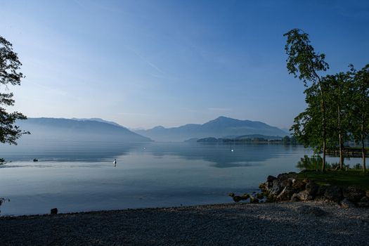 pictures of the city of Zug, Switzerland. lake and mountains