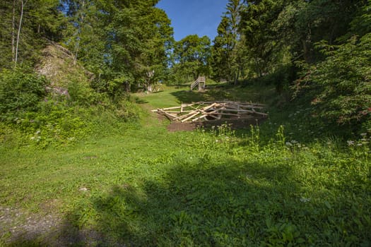 Landscape, Rigi Kaltbad, Switzerland, with trees, mountains and blue sky