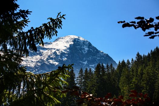 mountains around grindelwald in Switzerland with snow covered mountain