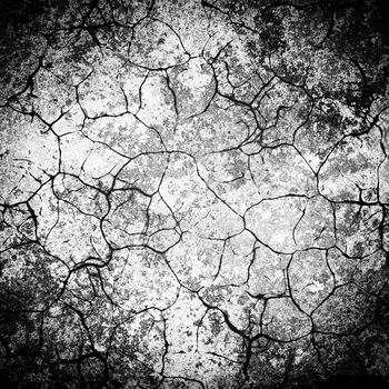 Black white dark cracked stone background - Illustration