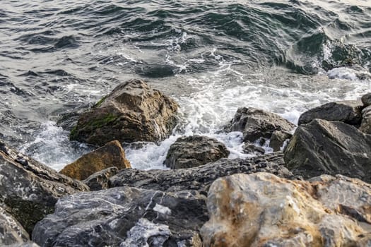 wavy sea view in nature for background and wallpaper