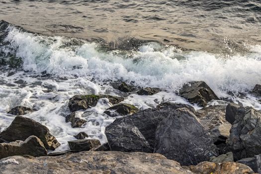 wavy sea view in nature for background and wallpaper