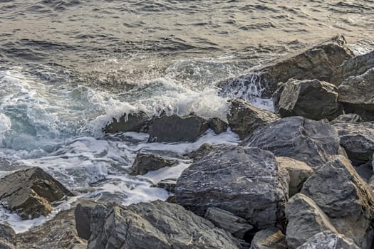 wavy sea view in nature for background and wallpaper