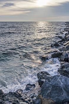 wavy sea view in nature for background and wallpaper