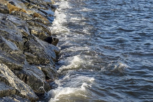 wavy sea view in nature for background and wallpaper