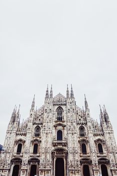 Milan Cathedral known as Duomo di Milano, historical building and famous landmark in Lombardy region in Northern Italy in the daytime