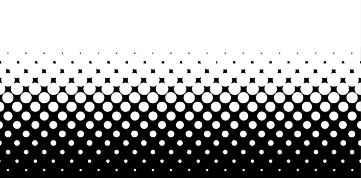 A half tone image with white dots set against a black background.
