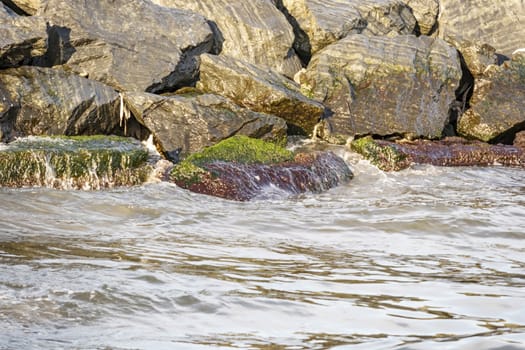 wavy sea view in nature for background and wallpaper