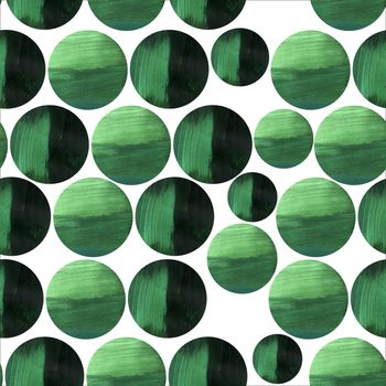Forest green texture dots endless pattern on white background. Geometric circle modern desing. Illustration