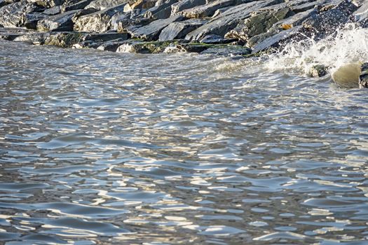 wavy sea view in nature for background and wallpaper