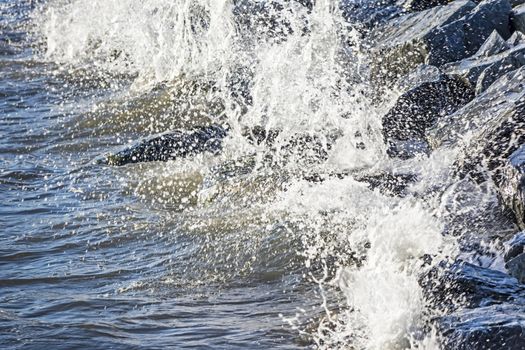 wavy sea view in nature for background and wallpaper