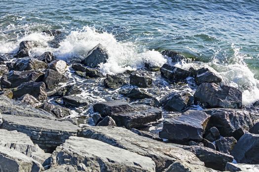 wavy sea view in nature for background and wallpaper