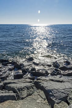 wavy sea view in nature for background and wallpaper