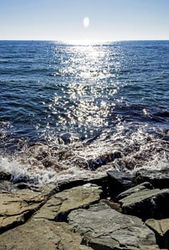wavy sea view in nature for background and wallpaper