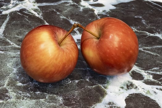 close up ready to eat apple fruit on background
