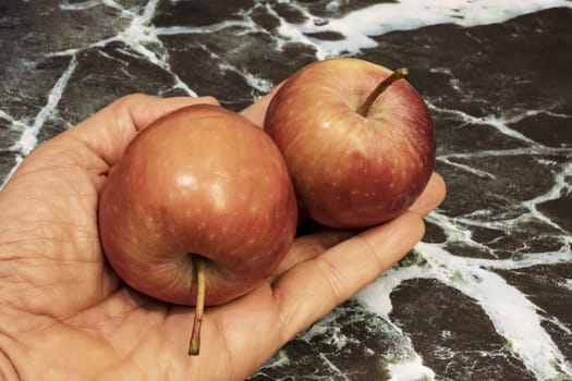 close up ready to eat apple fruit on background