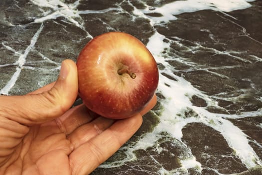 close up ready to eat apple fruit on background