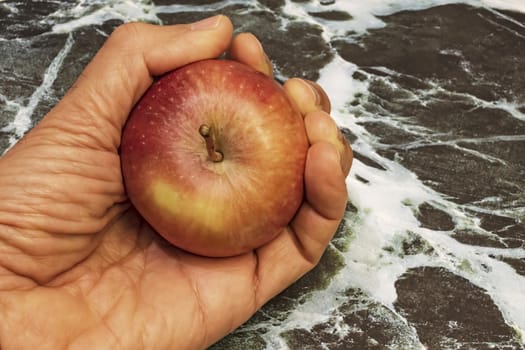 close up ready to eat apple fruit on background