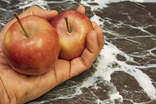 close up ready to eat apple fruit on background