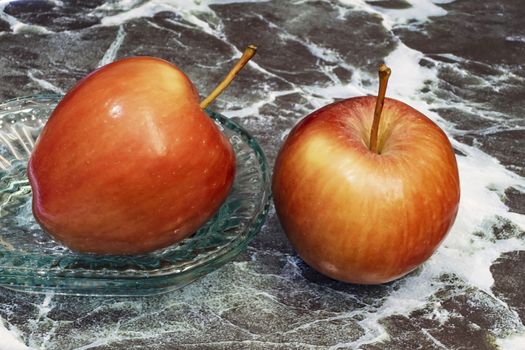 close up ready to eat apple fruit on background