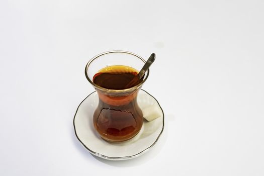 ready to drink traditional turkish tea in glass cup